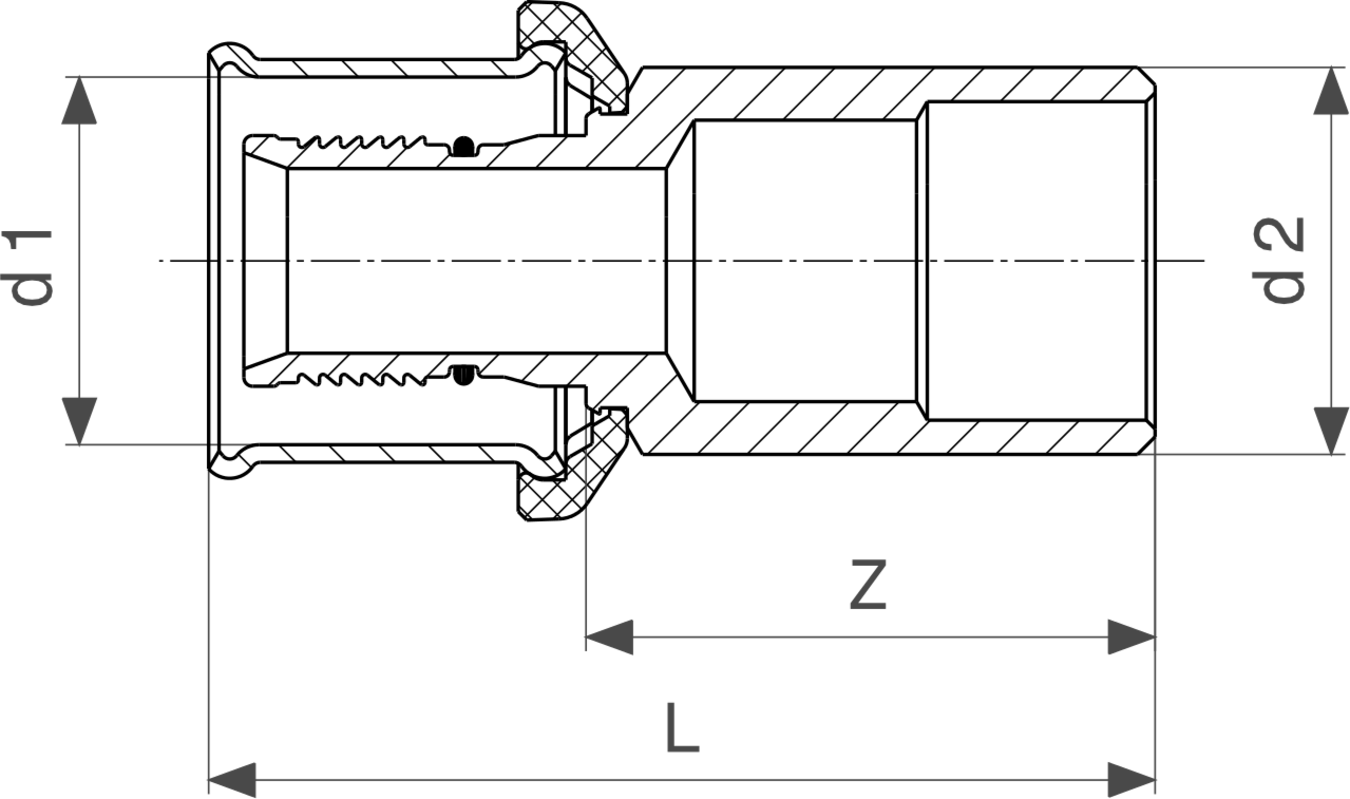 588 441 *) Модель 2713 Трубопроводные системы  Pexfit Pro  Переходники/​переходные угольники Santreyd  - Вид №3