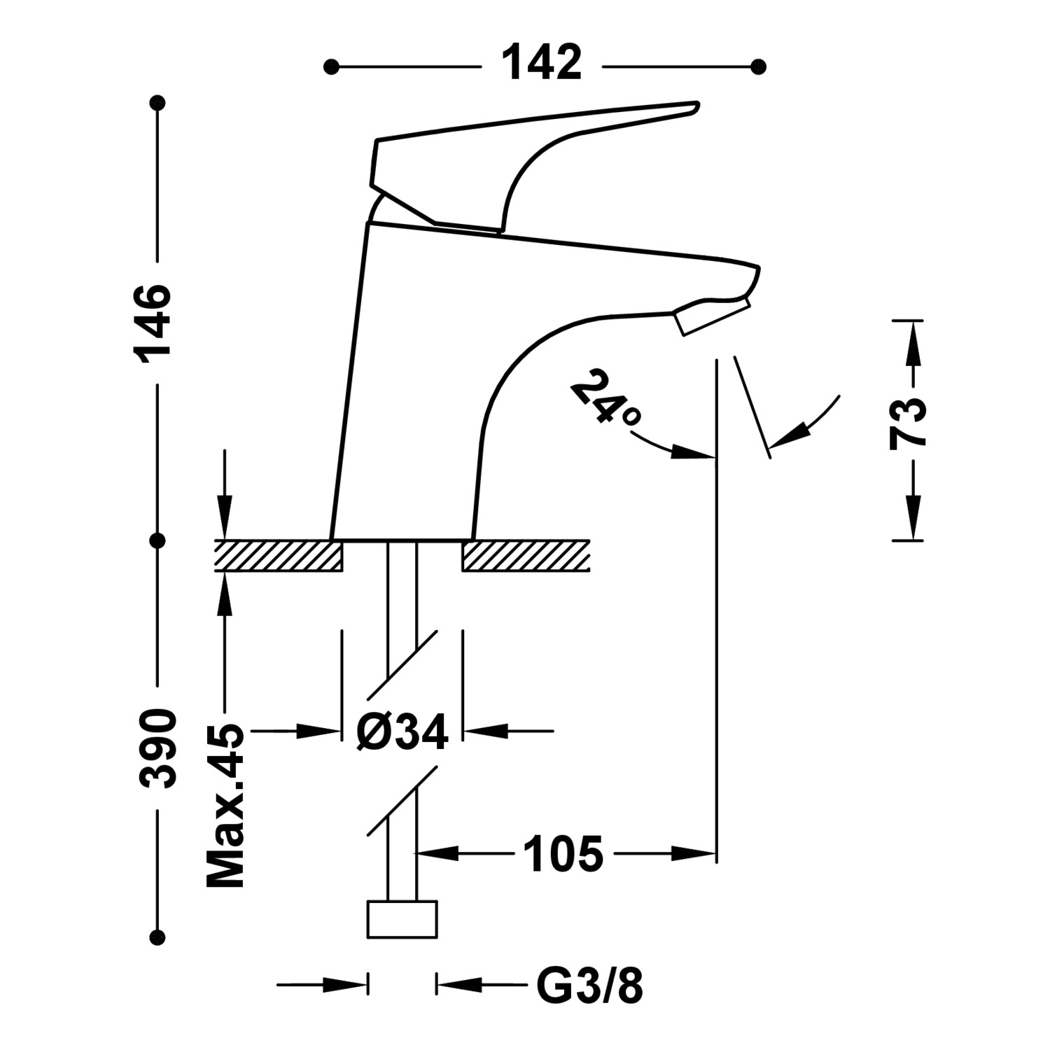 CANIGÓ Single-handle washbasin mixer tap with Tres-duo-21710301 TRES Canigo - Вид №1
