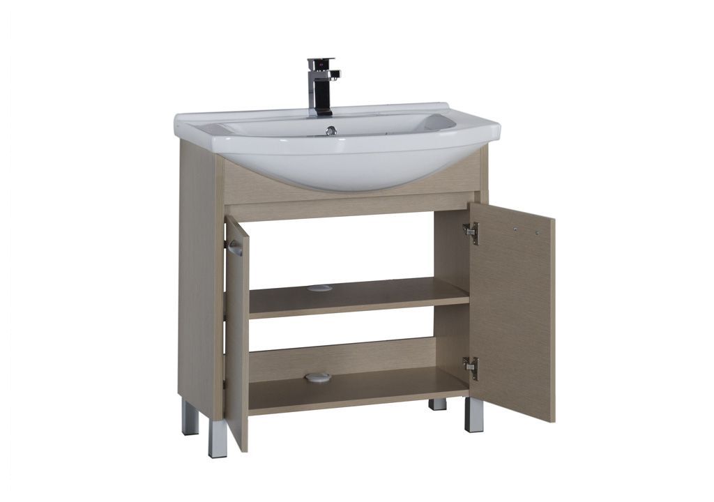 Тумба с раковиной Aquanet Донна 80 светлый дуб 0016893100168864 - Вид №3