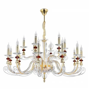Подвесная люстра Crystal Lux Catarina SP12+6 Gold/Transparent-Cognac золото CRYSTAL LUX ДИЗАЙНЕРСКИЕ, CATARINA 109303 Золотой