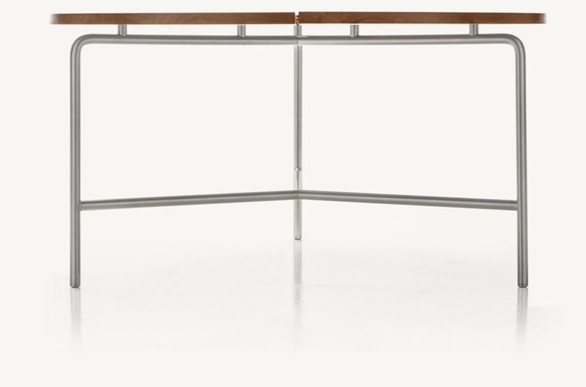 BassamFellows Круглый стол из нержавеющей стали и дерева Circular Cb-35 - Вид №4