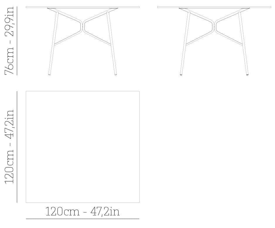Квадратный стальной стол с порошковым покрытием BABEL D Kissi ARCH-00140145 - Вид №4