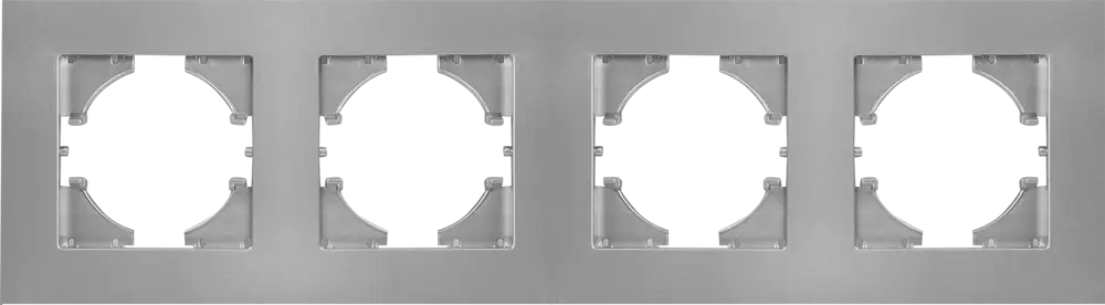 Рамка GUSI Electric City на 4 поста в серебристом исполнении 84695727