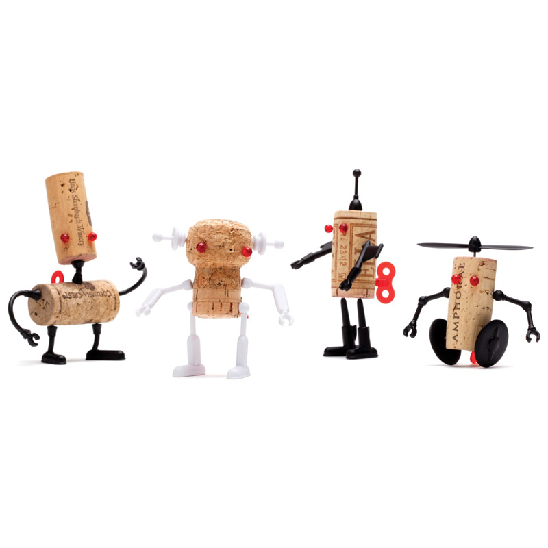 Декор для винной пробки robots Люк MONKEY BUSINESS ДИЗАЙНЕРСКИЕ 00-3862916 Черный  - Вид №3