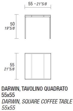 ESTEL GROUP Квадратный журнальный столик из травленого стекла sun-id-1506088 - Вид №1