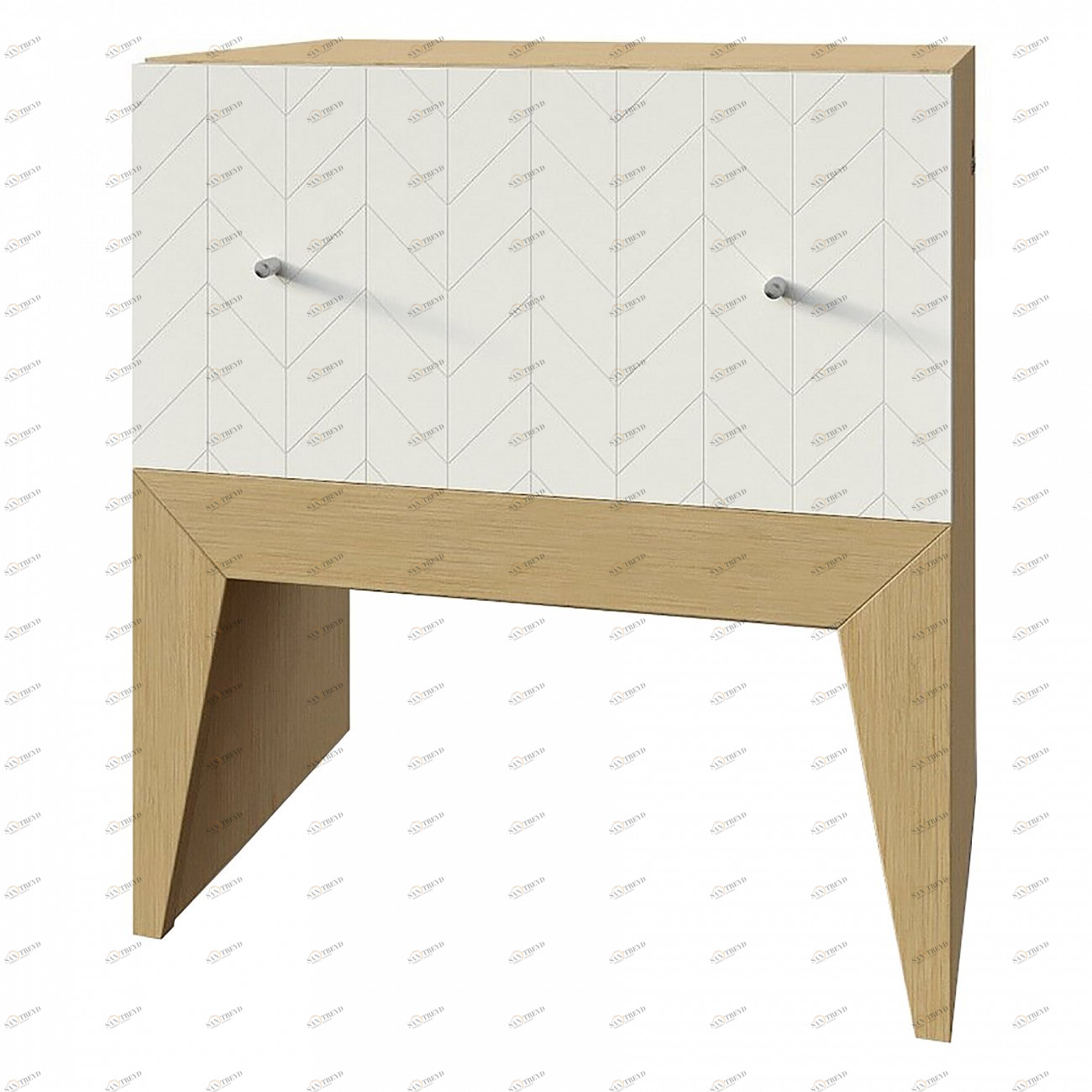 Тумбочка прикроватная дуб с белым Still New BRAGIN DESIGN  256443 Бежевый;белый;дуб сонома 