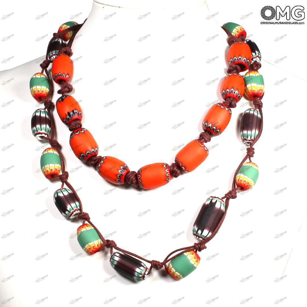 4802 ORIGINALMURANOGLASS Ожерелье с венецианскими бусинами Zattere  см 