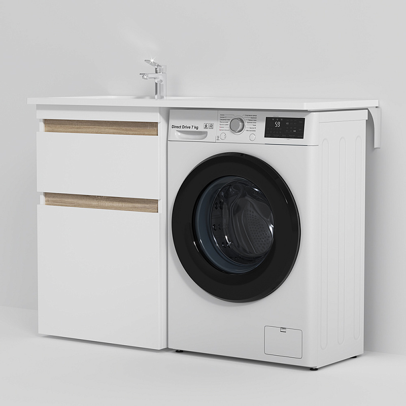 M85AFSX0602WG База под столешницу для стиральной машины напольная 60 см 1 ящик и корзина AM.PM X-Joy  - Вид №2