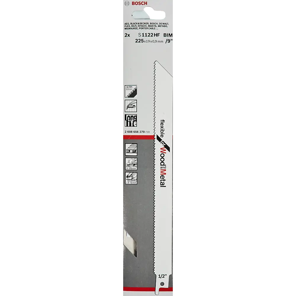 Полотно для сабельной пилы по дереву и металлу Bosch S1122HF 225 мм, 2 шт. 82582078 STLM-2108945 BOSCH PROFESSIONAL  - Вид №4
