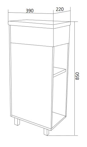 У85929 Тумба с раковиной Laura 40Н 1д. Белый глянец 1 Marka Laura - Вид №6