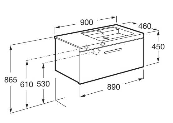 Подвесной шкаф с одной раковиной со встроенной раковиной Roca Prisma ARCH-00031879 - Вид №26