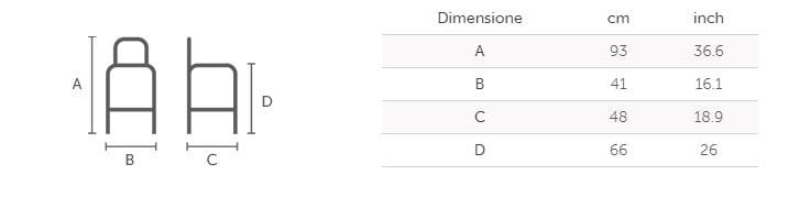 Высокий стул Fenix-NTM® с подставкой для ног со спинкой Midj ARCH-00096162 - Вид №3