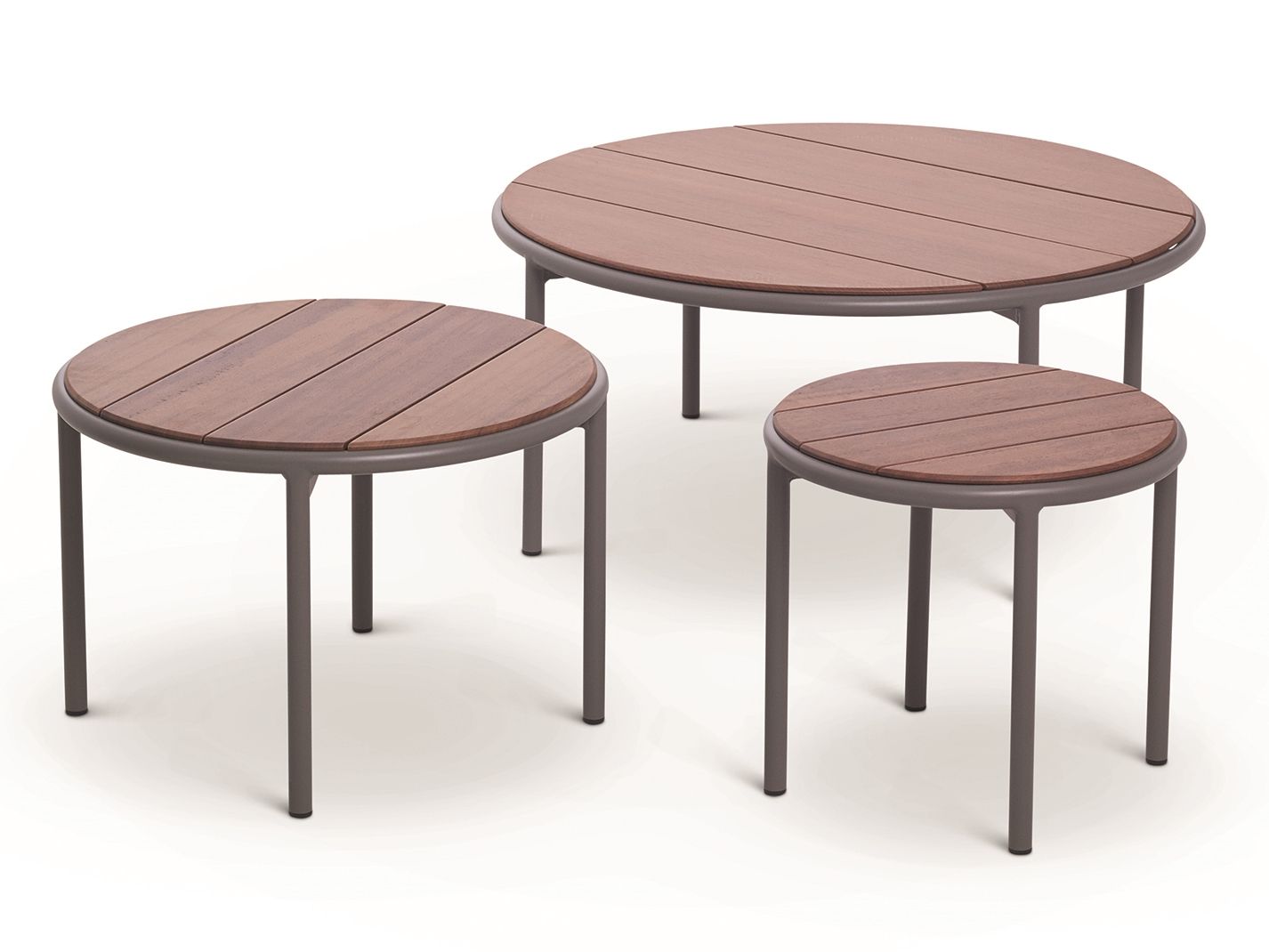 Низкий круглый стол из стали и дерева Bivaq Teja ARCH-00007516 - Вид №2