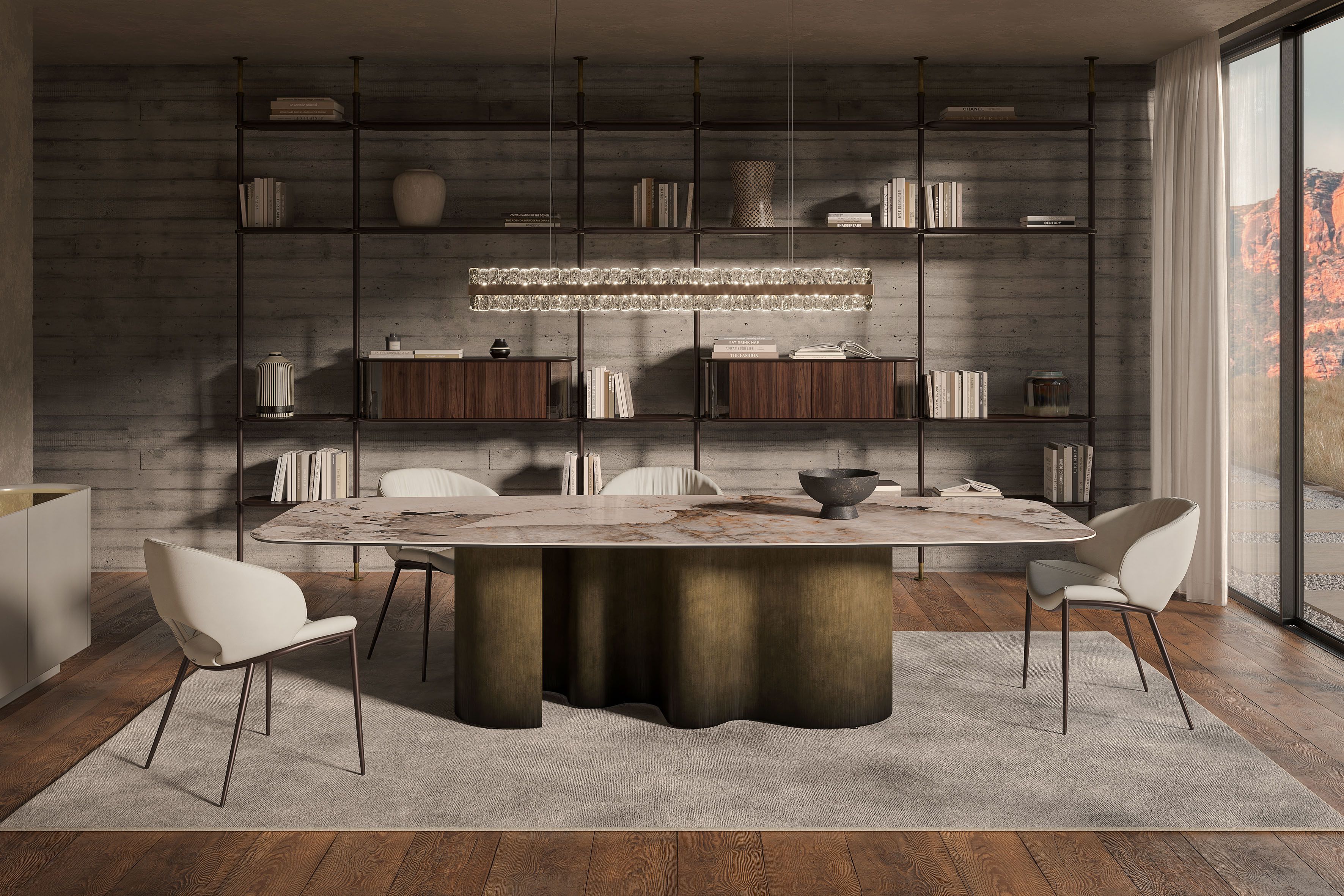 Керамический и стальной бочковый стол Cattelan italia Papel ARCH-00151171 - Вид №3