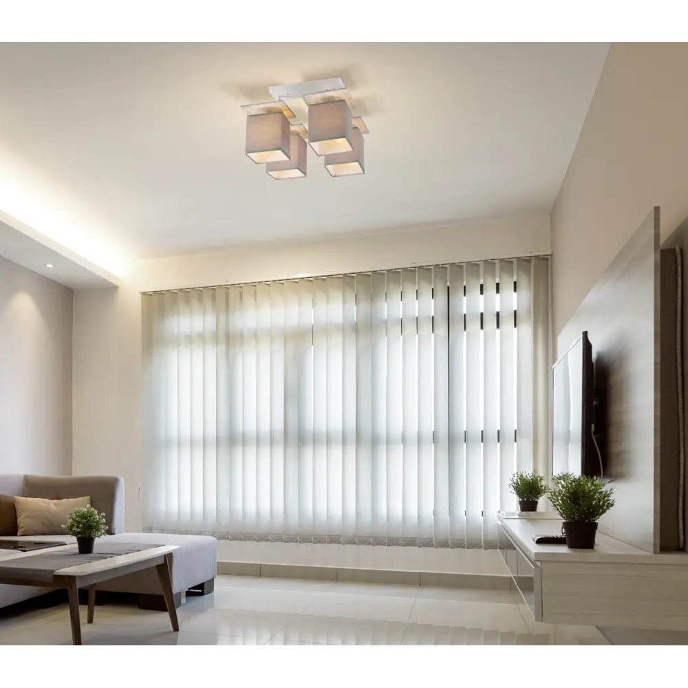 Потолочная люстра Escada Grey с тканевыми плафонами, 4 лампы 89195517 STLM-0079718 - Вид №10