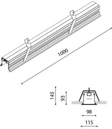 Arkoslight Алюминиевый потолочный линейный световой профиль для светодиодных модулей Io recessed profile sun-id-1385060 - Вид №7