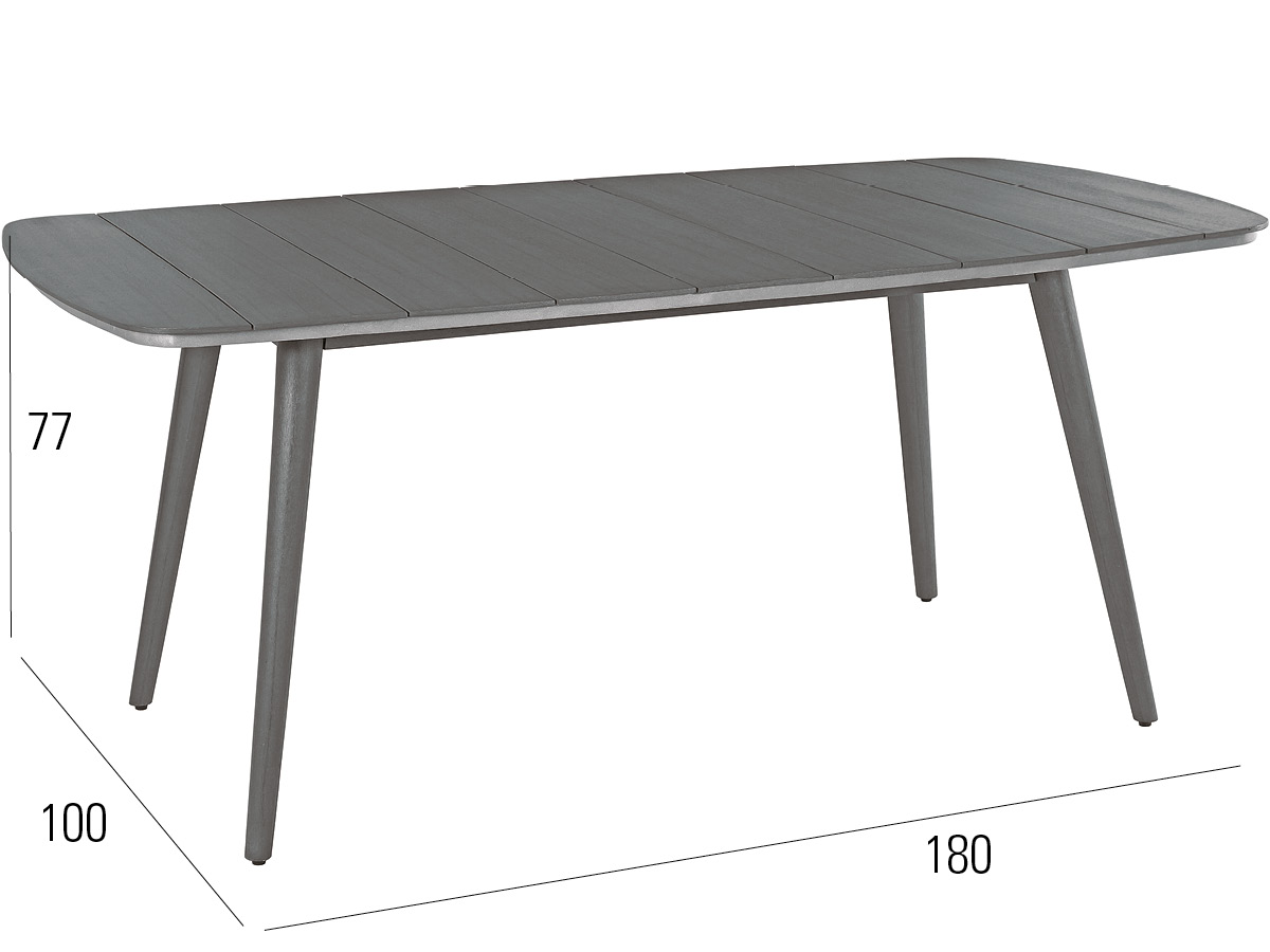 72.00.0575 Стол Iconic Stone серый 100 × 180 Mbm  - Вид №2