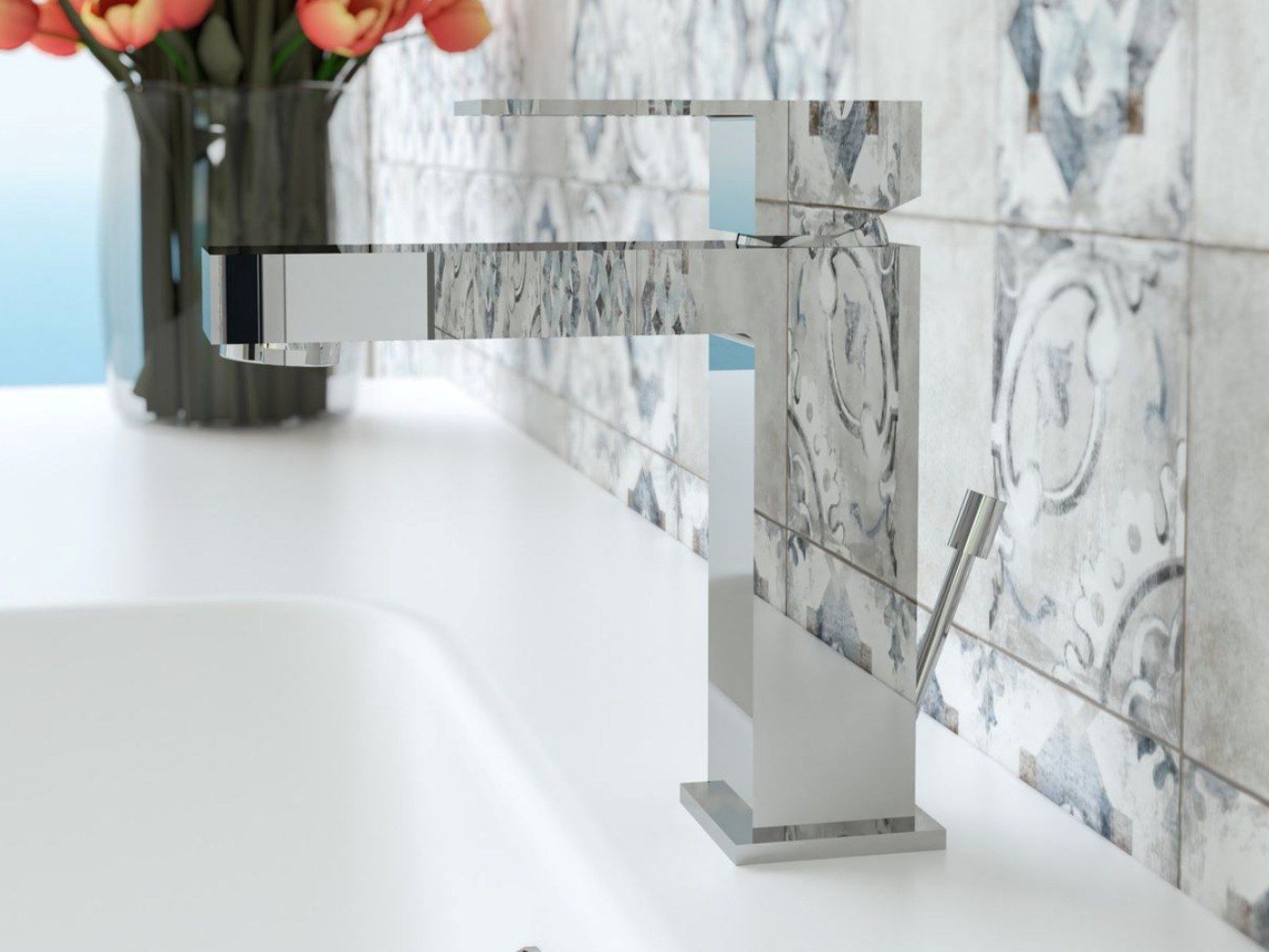 Однорычажный смеситель для раковины со сливом Ercos Италия R ARCH-00128758 - Вид №1