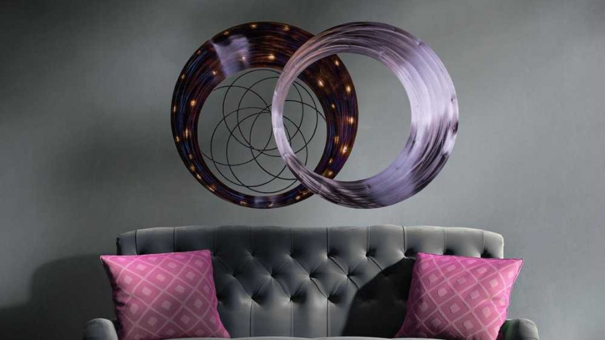 Панно для декорирования стен из металла constellation 120*80см. EVENHOME ДИЗАЙНЕРСКИЕ 129707 Фиолетовый;серебряный  - Вид №2