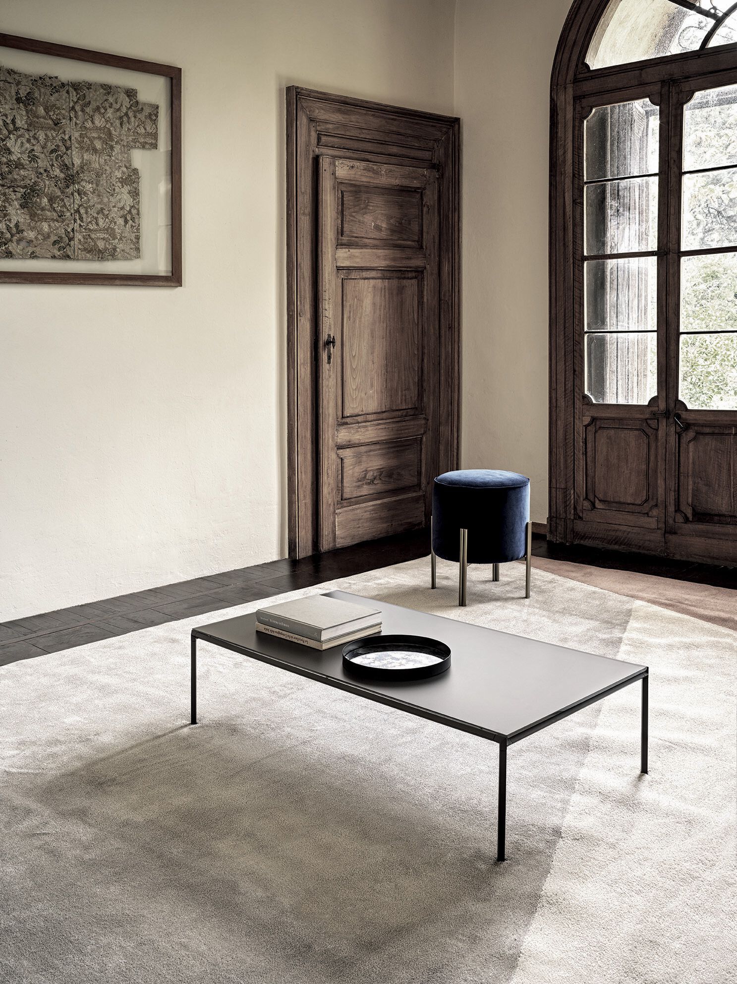 Низкий стол из стали и хрусталя Bontempi Casa DIAGONAL ARCH-00011895 - Вид №1