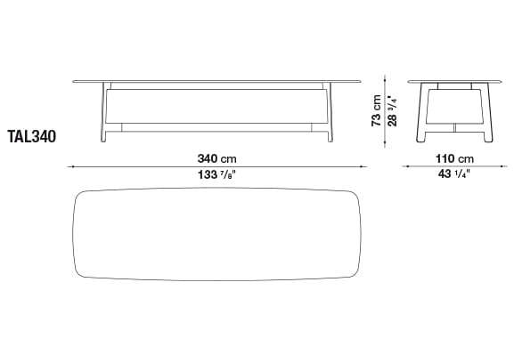 Прямоугольный мраморный стол B&B Italia ALEX ARCH-00146737 - Вид №3