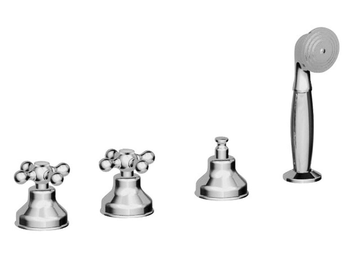 Встраиваемый смеситель для ванны с 4 отверстиями и ручным душем Rubinetterie Frattini Dedra ARCH-00129557