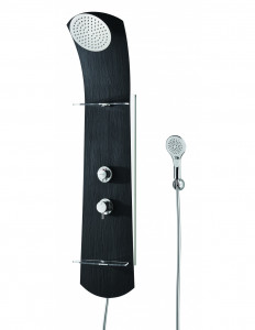 523300 402 00  Многофункциональная термостатическая душевая колонка Nautilus Slate, матовый черный Valentin Чернить