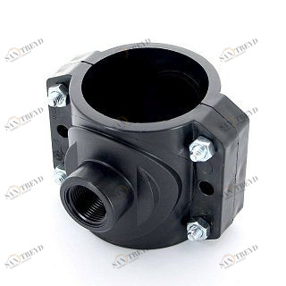 Врезка монтажная 90 x 1 1/2" ВР, 4 болта, для труб ПНД UNIDELTA 1019090006