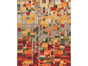 Шерстяной прямоугольный клетчатый ковер