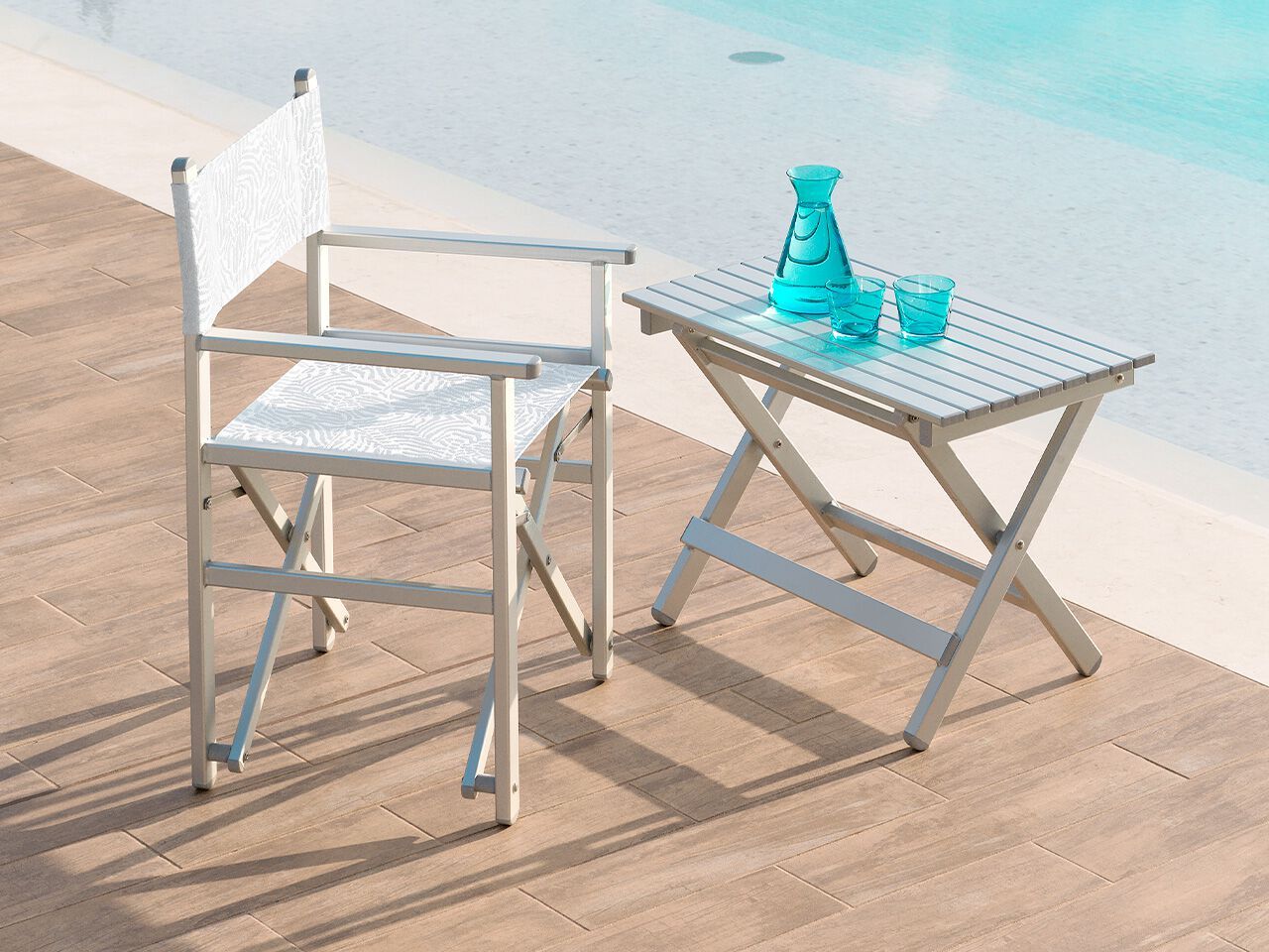 Стул директора из анодированного алюминия с подлокотниками Crema Outdoor CALIPSO ARCH-00063544 - Вид №1