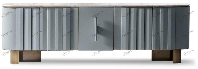 HESSENTIA | Cornelio Cappellini Кожаный буфет с распашными дверцами и мраморной столешницей Santreyd sun-id-1364764