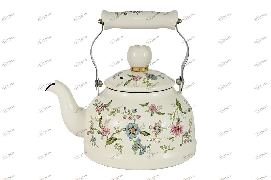 Чайник эмалированный 1,3 л бежевый "Прованс" EJIRY ЦВЕТЫ 00-3973415 Бежевый 