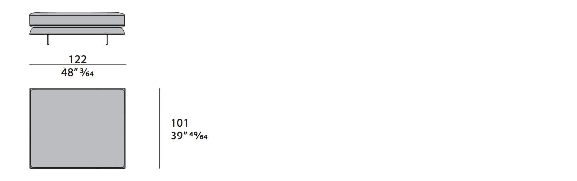 Ткань прямоугольный мягкий пуф Turri ARCH-00008097 - Вид №1