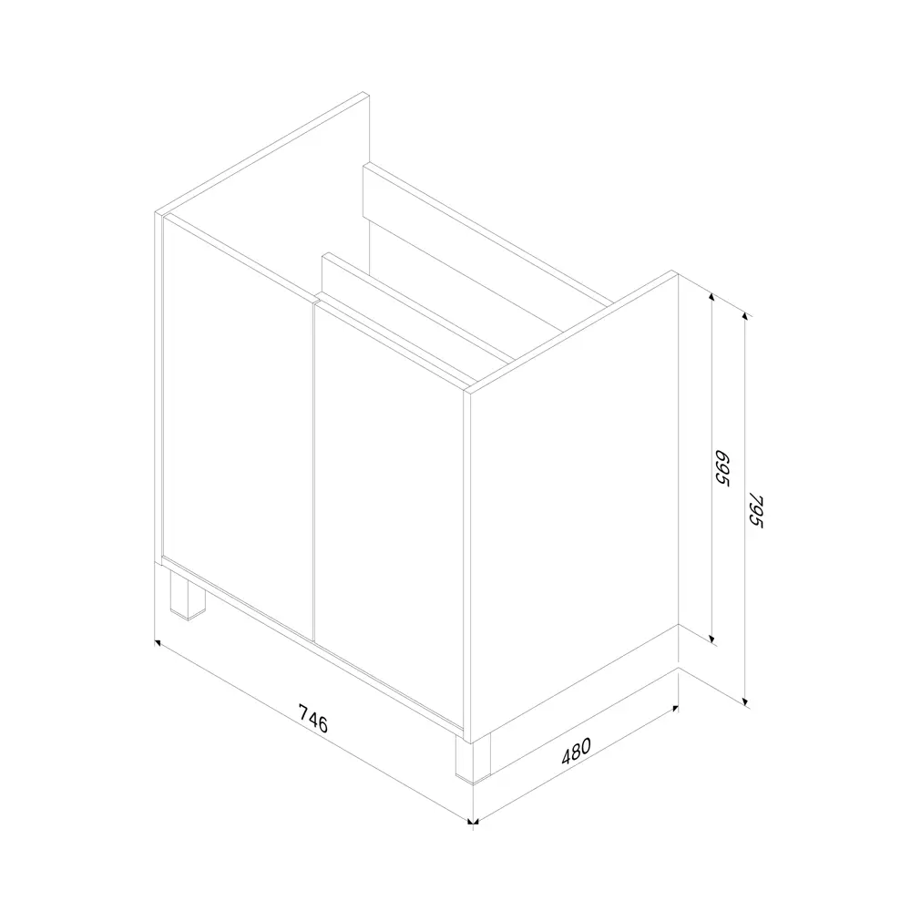 Тумба AM.PM Stern для ванной с раковиной 75 см белый/дерево 89430352 STLM-1571261 - Вид №5