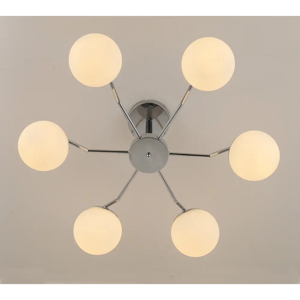 Люстра потолочная «Golfo» 5050-6 6 ламп 18 м² цвет серый SCHAFFNER STLM-2067189 - Вид №2