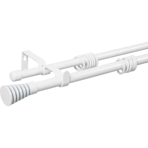 Карниз двухрядный раздвижной Inspire Трапеция 160-300 см цвет белый 81976821 STLM-2121902
