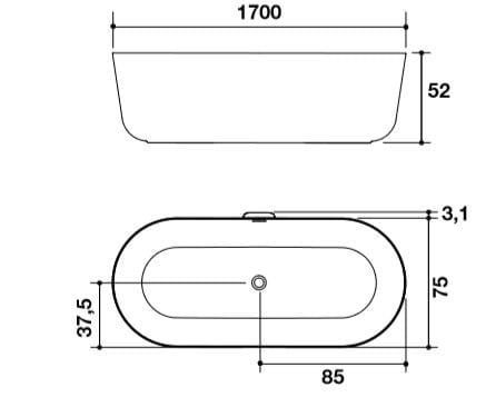 Ванна в центре комнаты Ceramilux® Falper Четыре.Zero ARCH-00134792 - Вид №3