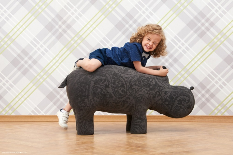 Пуфик "Бегемот" черный 97 см EUROSON БЕГЕМОТ, ЖИВОТНЫЕ 126000  - Вид №1