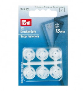347161 Кнопка пришивная пластик d 13 мм 12 шт. прозрачные PRYM