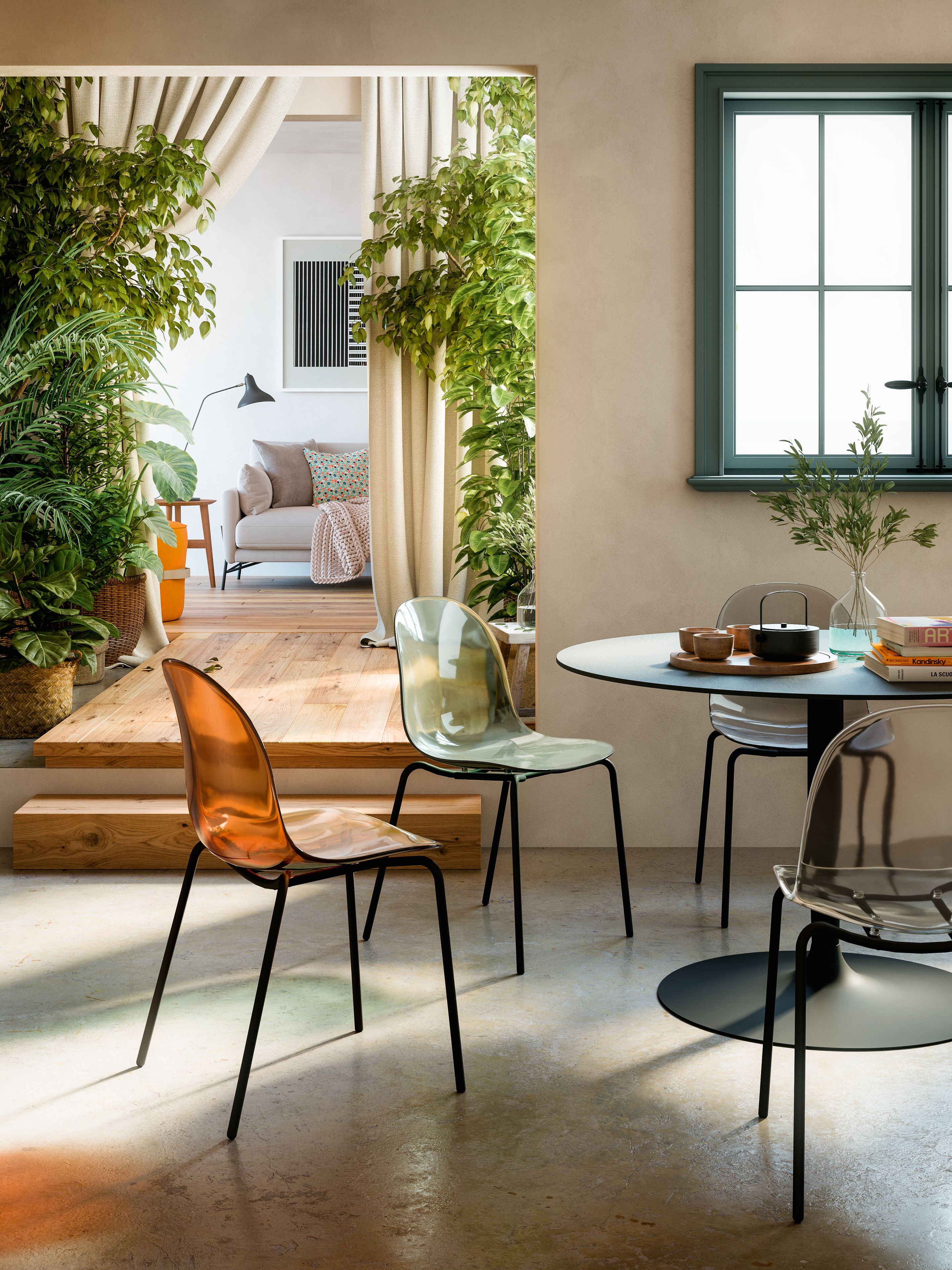 Стул с поликарбонатной оболочкой и металлическими ножками Connubia Академия ARCH-00027451 - Вид №2