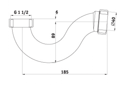 Сифон АНИ для душевого поддона 1 1/2"х40 мм E110 АНИ пласт 7237 - Вид №1