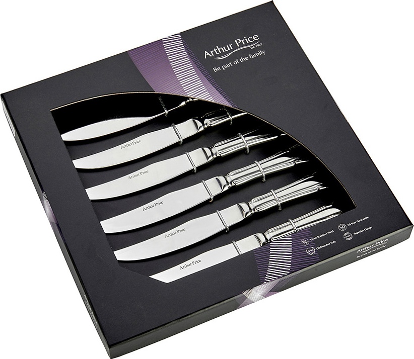 10602164 Arthur Price Набор ножей для стейка Arthur Price "Дюбарри", 6шт, п/к Сталь 18/10 