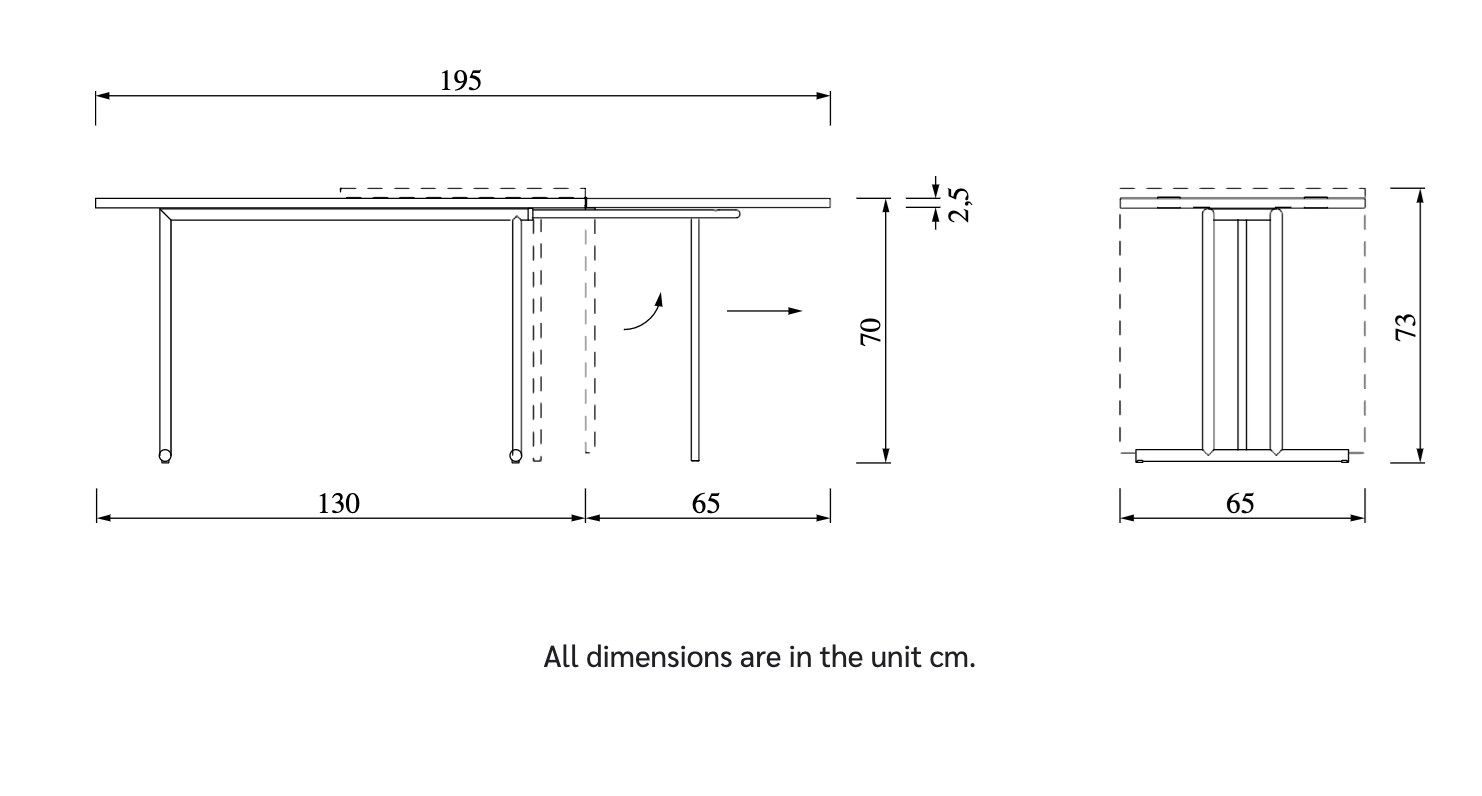 Стол с откидным верхом из стали и дерева Classicon LOU PEROU ARCH-00127085 - Вид №5