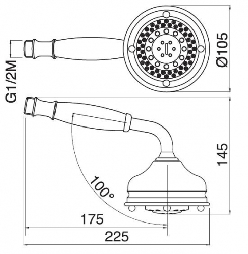 Ручной душ MIGLIORE Ricambi ML.RIC-33.110.BR - бронза  - Вид №1