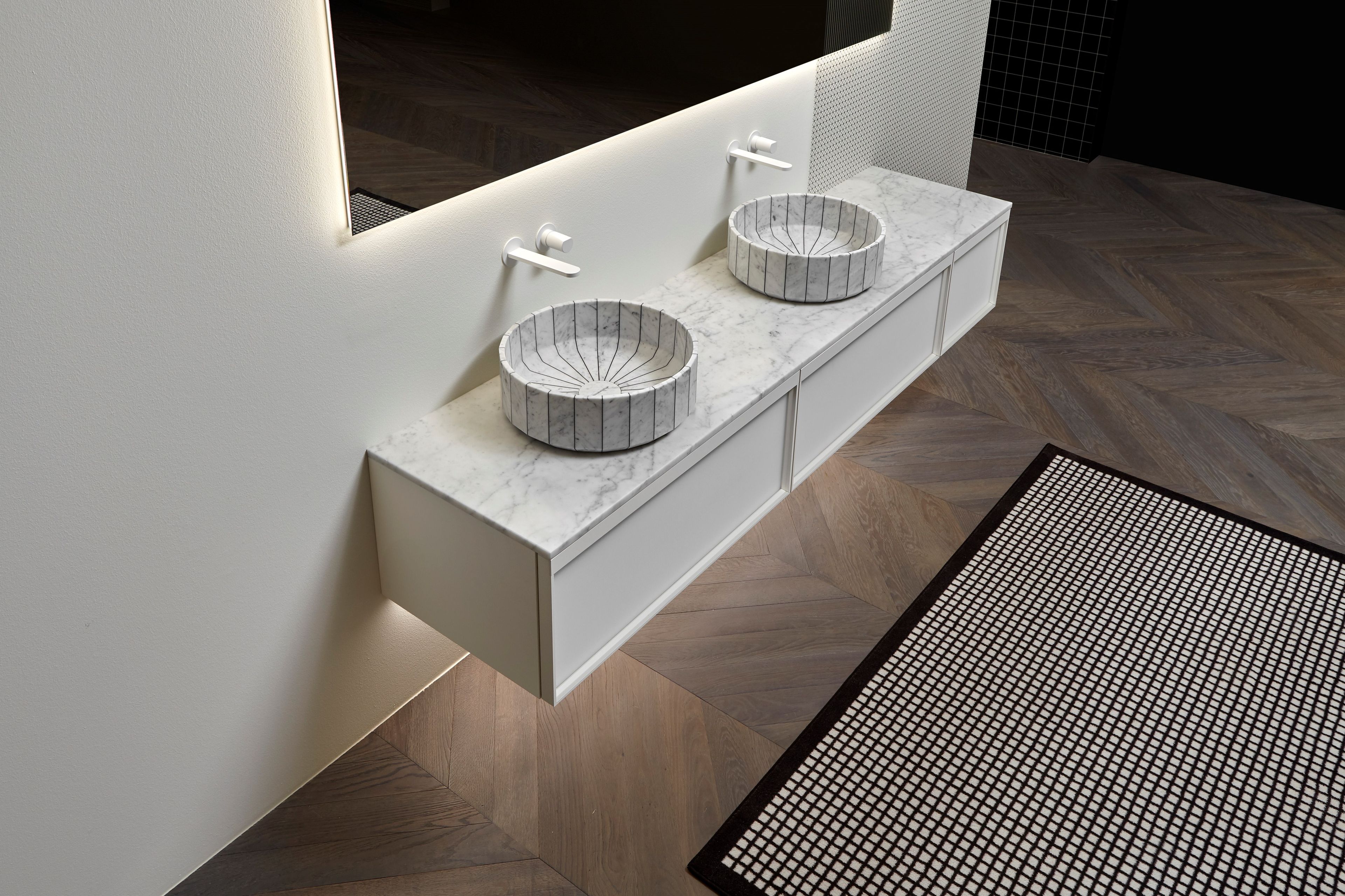 Двойной подвесной умывальник с ящиками Antoniolupi Bemade ARCH-00010008