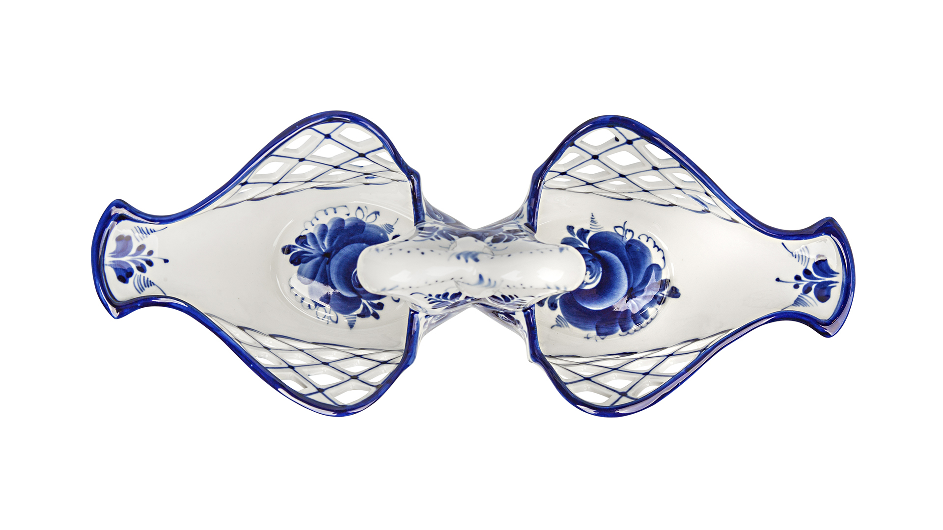 10621810 Гжельский фарфоровый завод Конфетница "Лебеди" с/сет авт. работа  - Вид №1