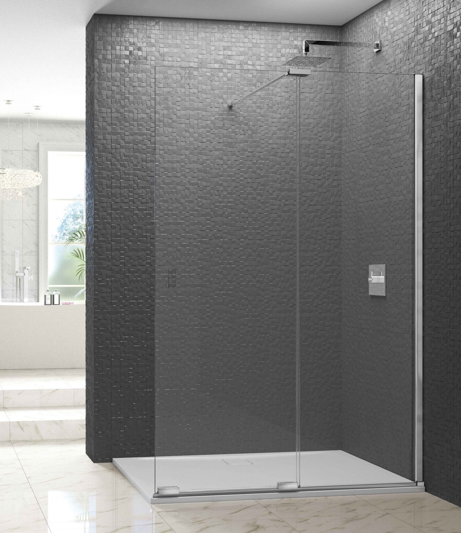 Душевая перегородка ARXFSL180SW L or R Merlyn Arysto X Хромированный  - Вид №2