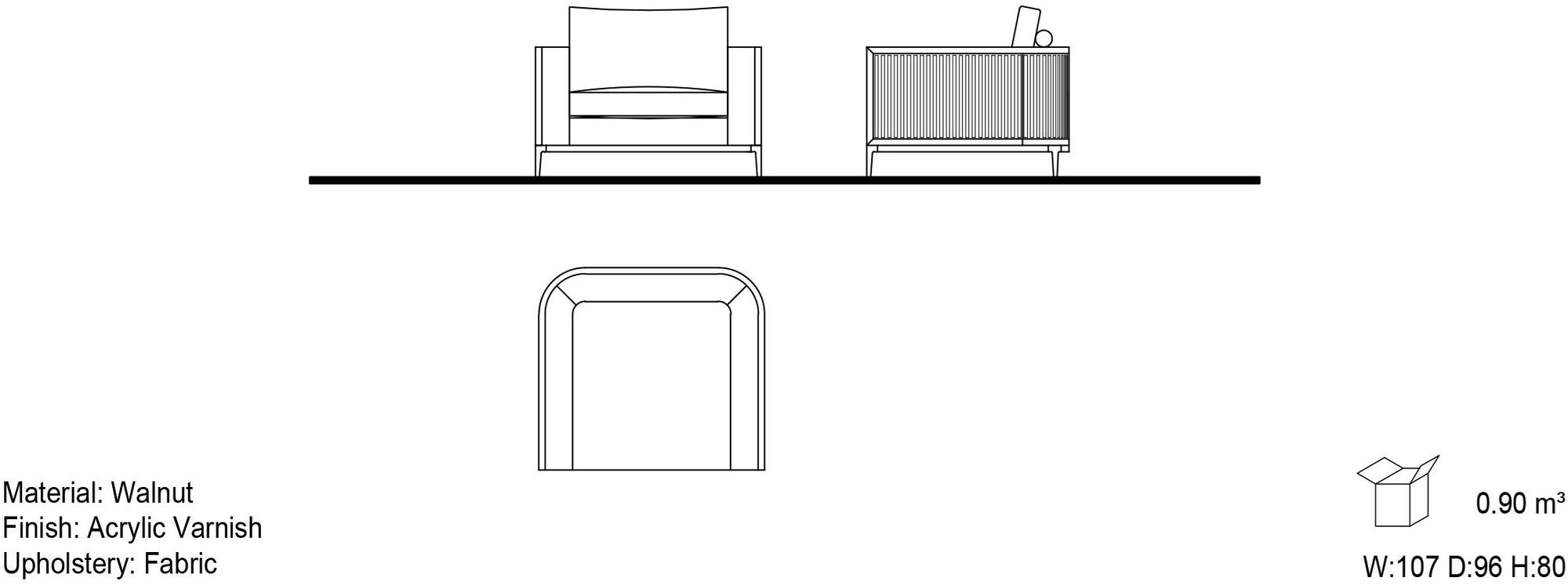 Mobi Мягкое кресло с подлокотниками Manhattan sun-id-1416438 - Вид №3