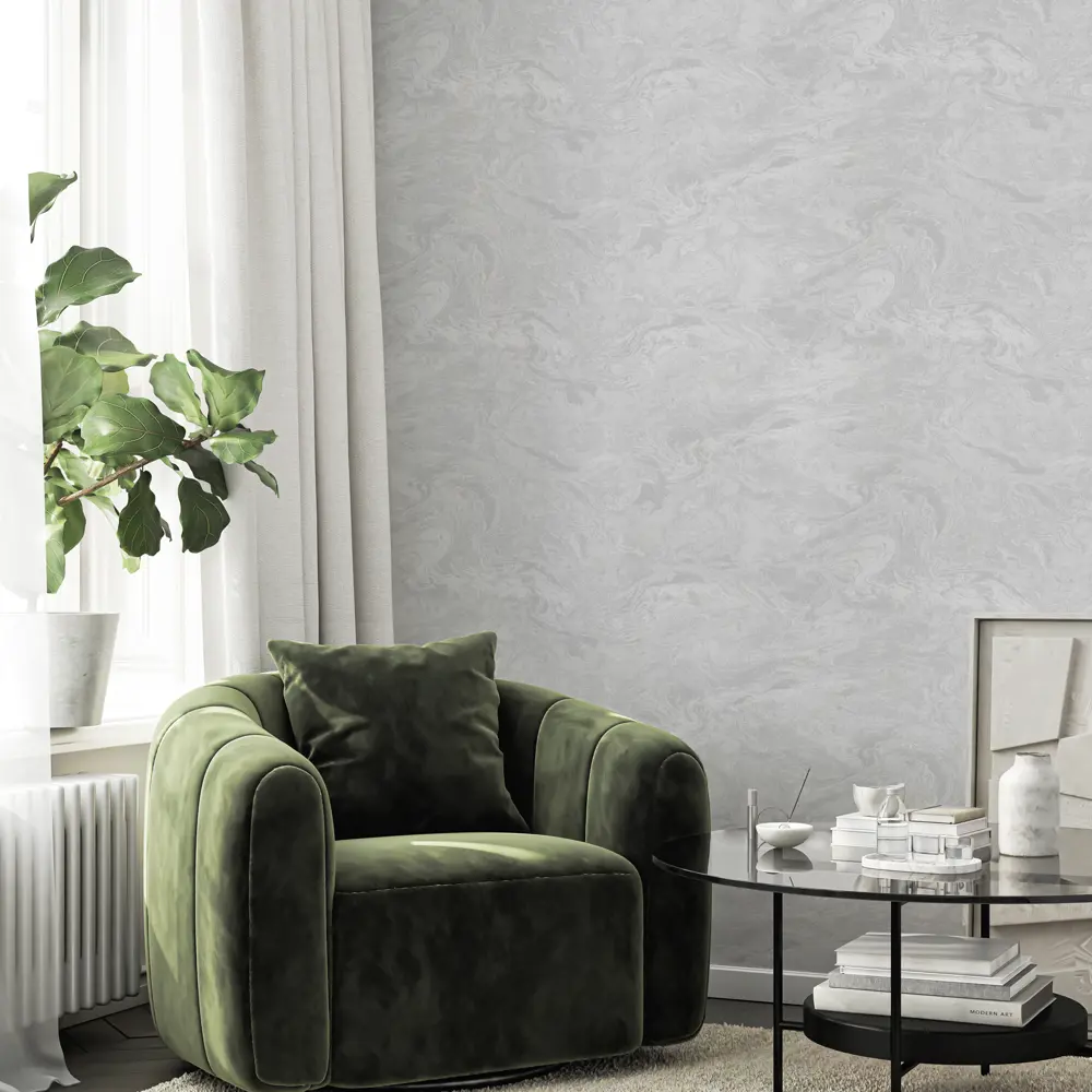 Wall Decor Вихрь: флизелиновые обои с текстурой камня в серых тонах 89427035 STLM-1575947 - Вид №3