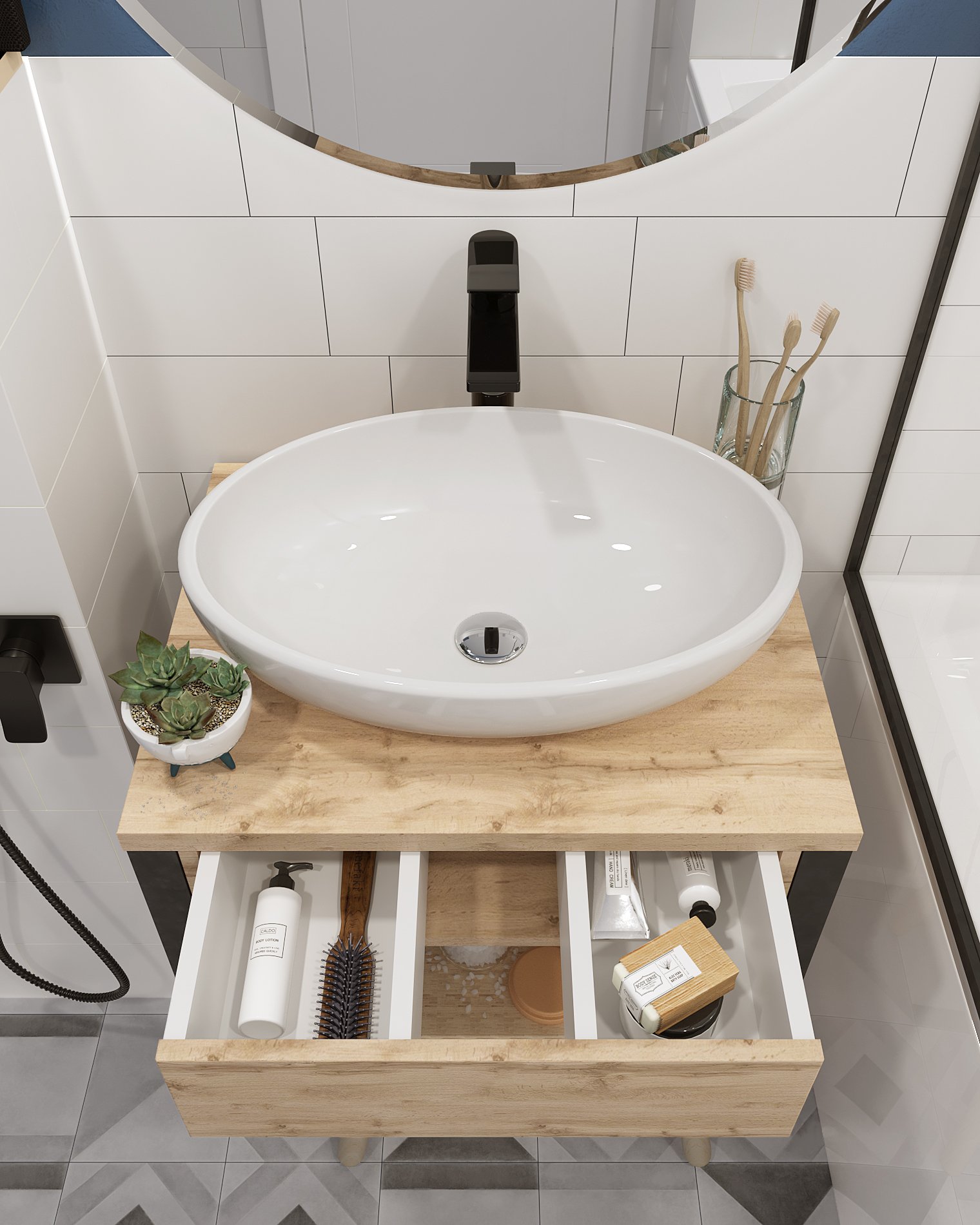 Тумба GRUNGE LOFT 60П 1в.я Дуб Вотан 1 Marka Ц0000001580 - Вид №1